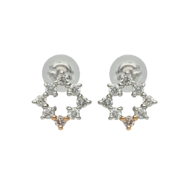 プラチナ ダイヤモンド ピンクダイヤモンド ピアス