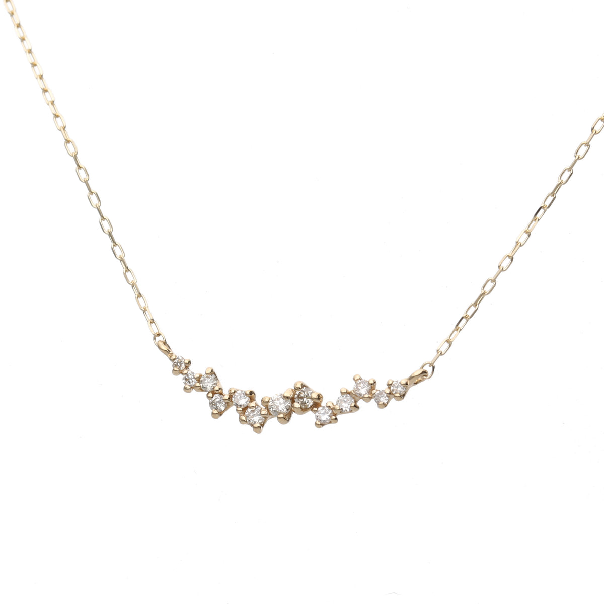 K10 ホワイトゴールド/イエローゴールド ダイヤモンド ネックレス0.1ct 