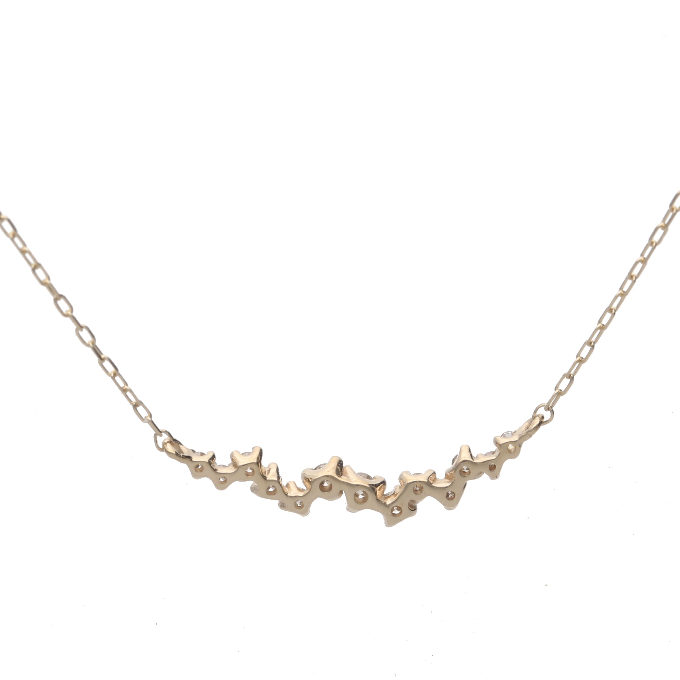 K10 ホワイトゴールド/イエローゴールド ダイヤモンド ネックレス0.1ct