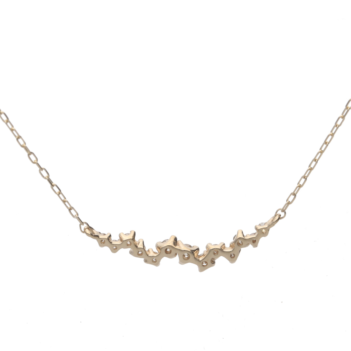 K10 ホワイトゴールド/イエローゴールド ダイヤモンド ネックレス0.1ct 