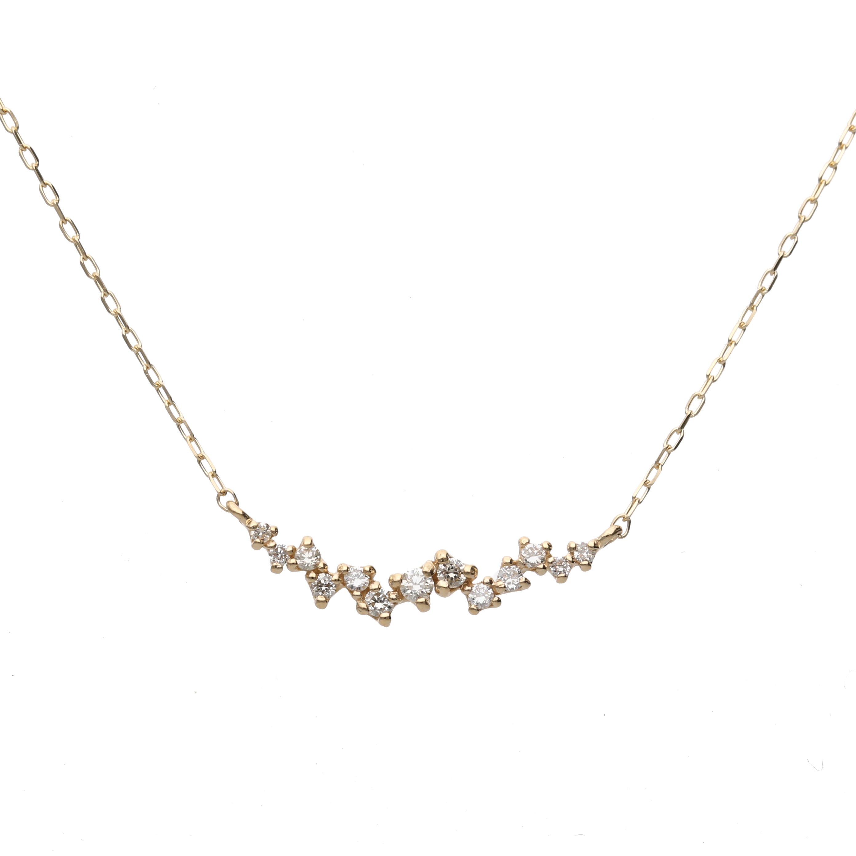 K10 ホワイトゴールド/イエローゴールド ダイヤモンド ネックレス0.1ct