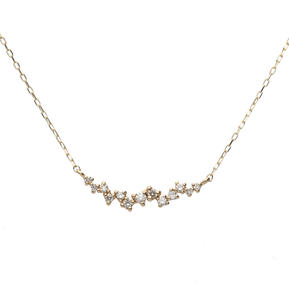 K10 ホワイトゴールド/イエローゴールド ダイヤモンド ネックレス0.1ct 