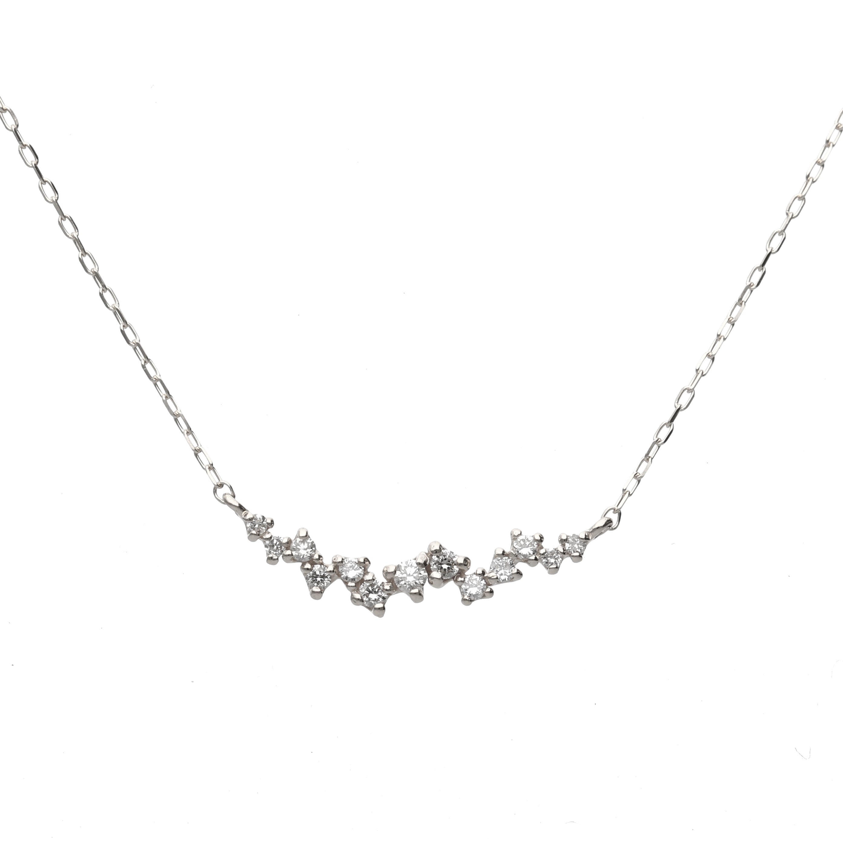 K10 ホワイトゴールド/イエローゴールド ダイヤモンド ネックレス0.1ct