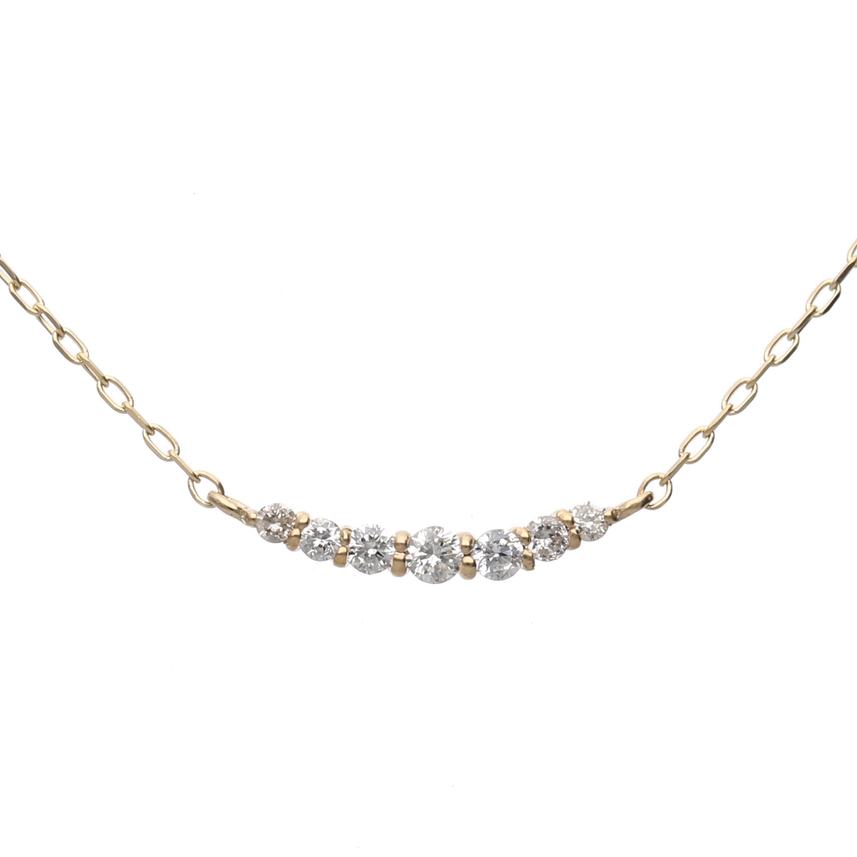 K10 ホワイトゴールド/イエローゴールド ダイヤモンド ネックレス0.08ct