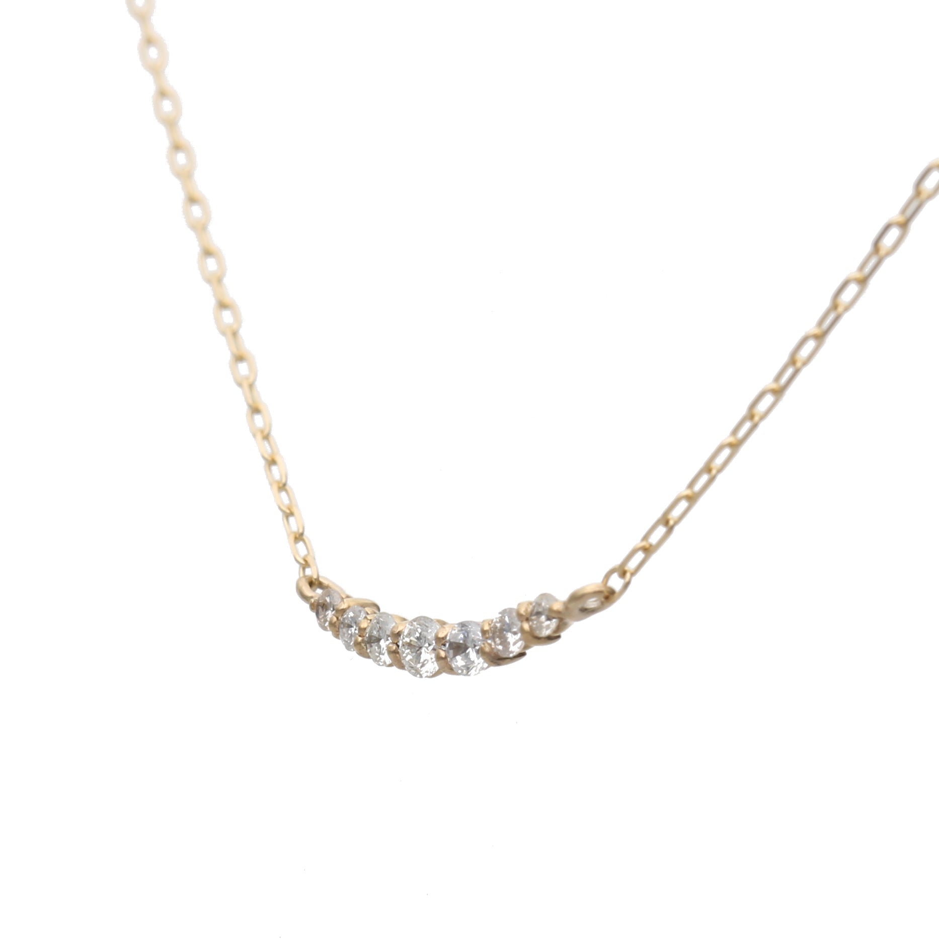 K10 ホワイトゴールド/イエローゴールド ダイヤモンド ネックレス0.08ct