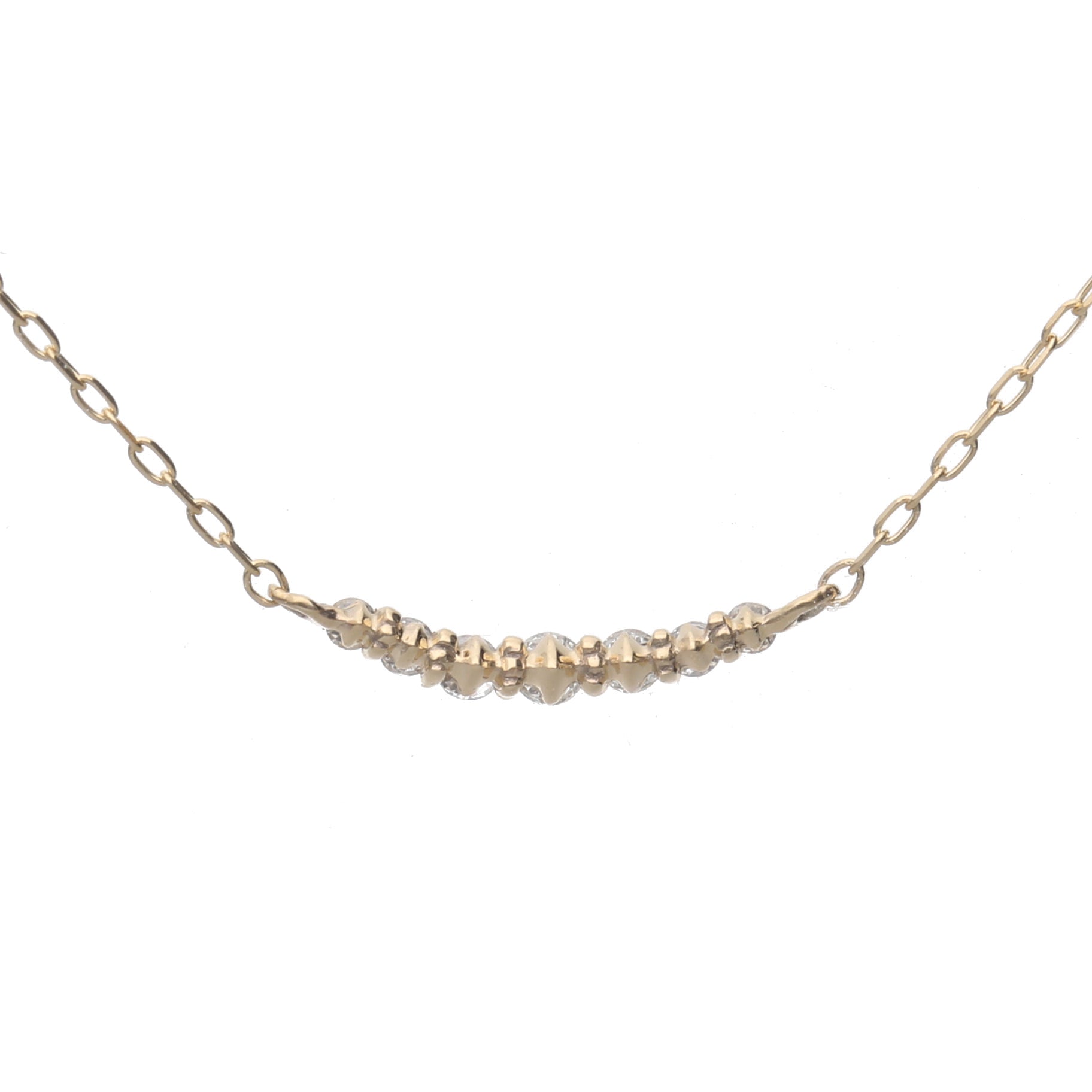 K10 ホワイトゴールド/イエローゴールド ダイヤモンド ネックレス0.08ct