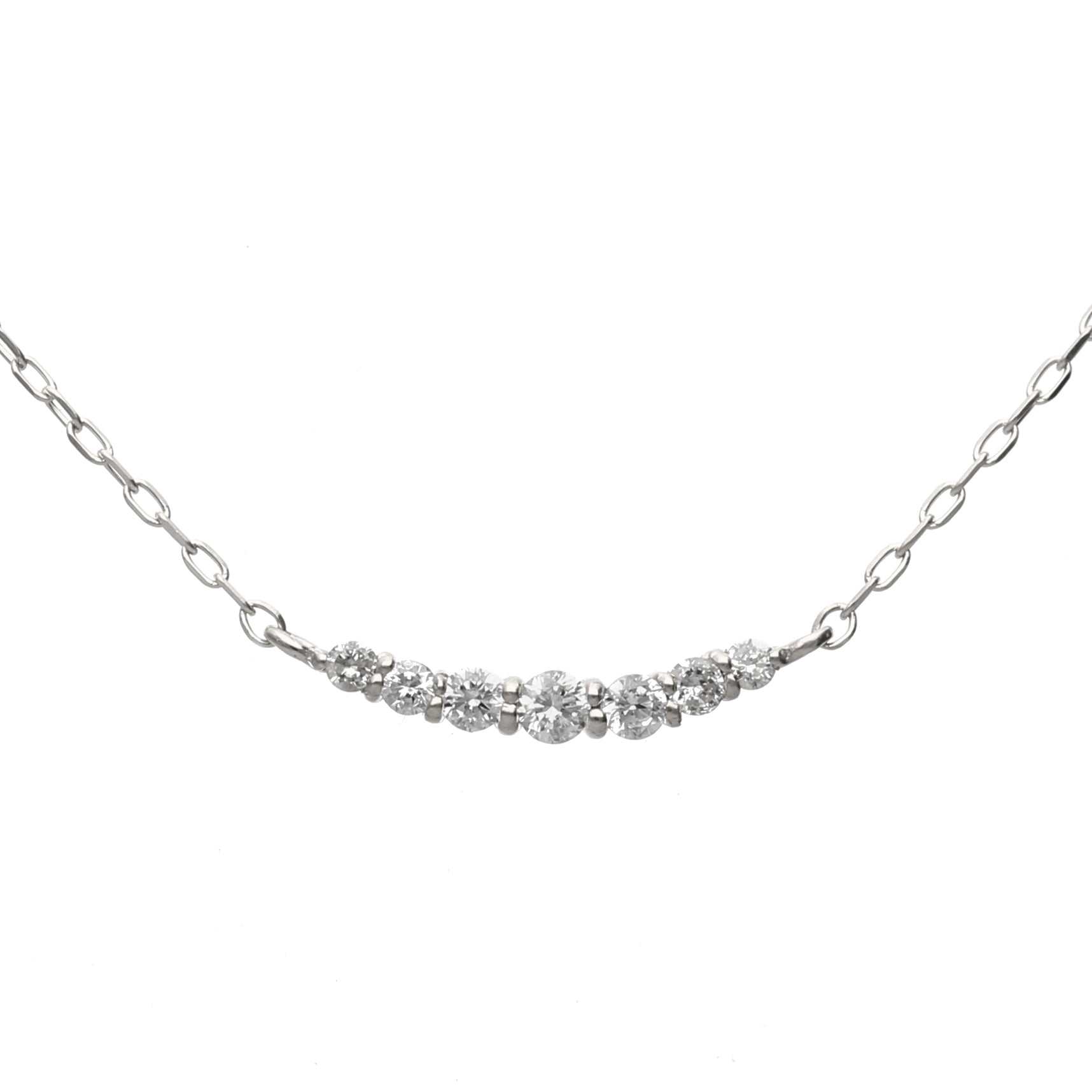 K10 ホワイトゴールド/イエローゴールド ダイヤモンド ネックレス0.08ct