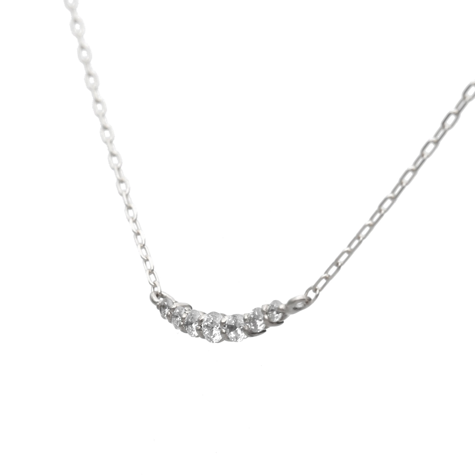 K10 ホワイトゴールド/イエローゴールド ダイヤモンド ネックレス0.08ct