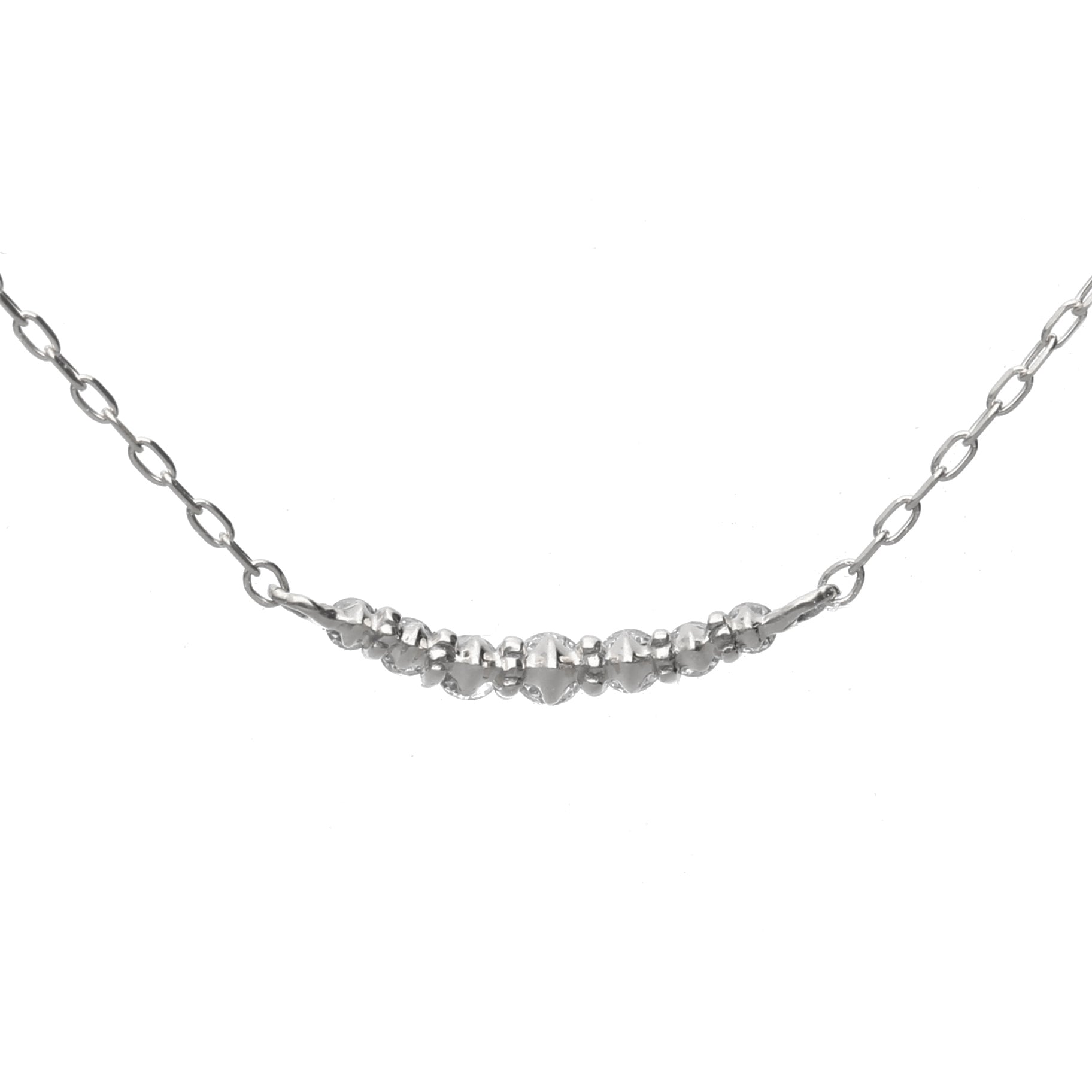 K10 ホワイトゴールド/イエローゴールド ダイヤモンド ネックレス0.08ct