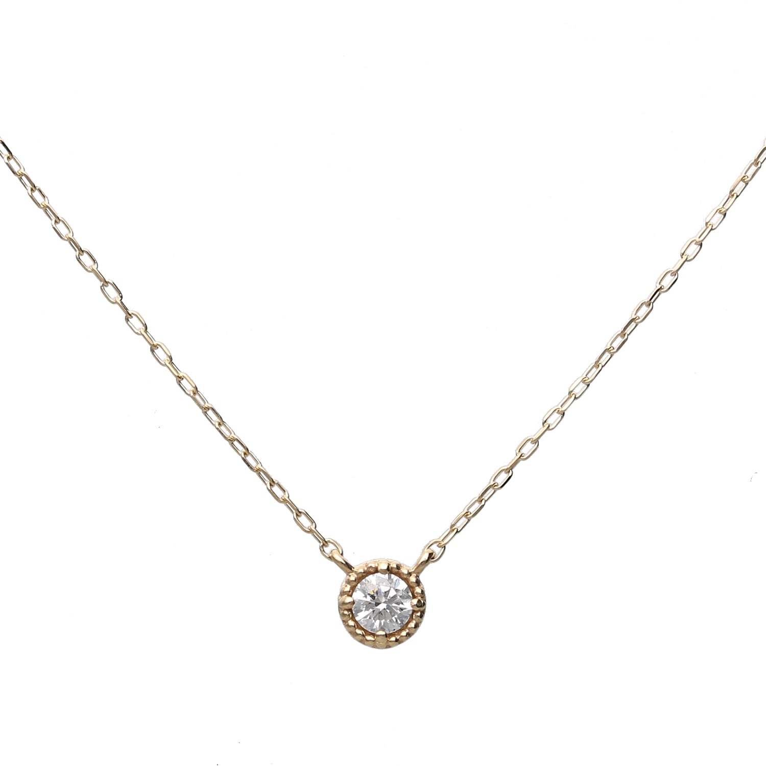 K10 イエローゴールド/ホワイトゴールド/ピンクゴールド ダイヤモンド ネックレス0.1ct