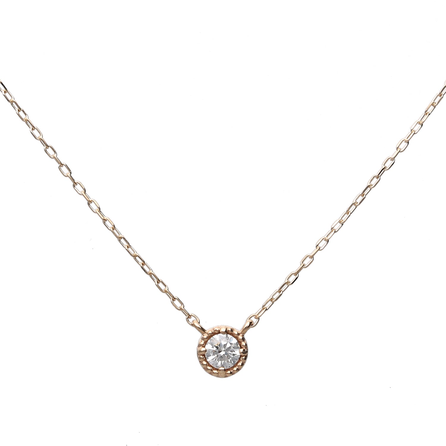 K10 イエローゴールド/ホワイトゴールド/ピンクゴールド ダイヤモンド ネックレス0.1ct