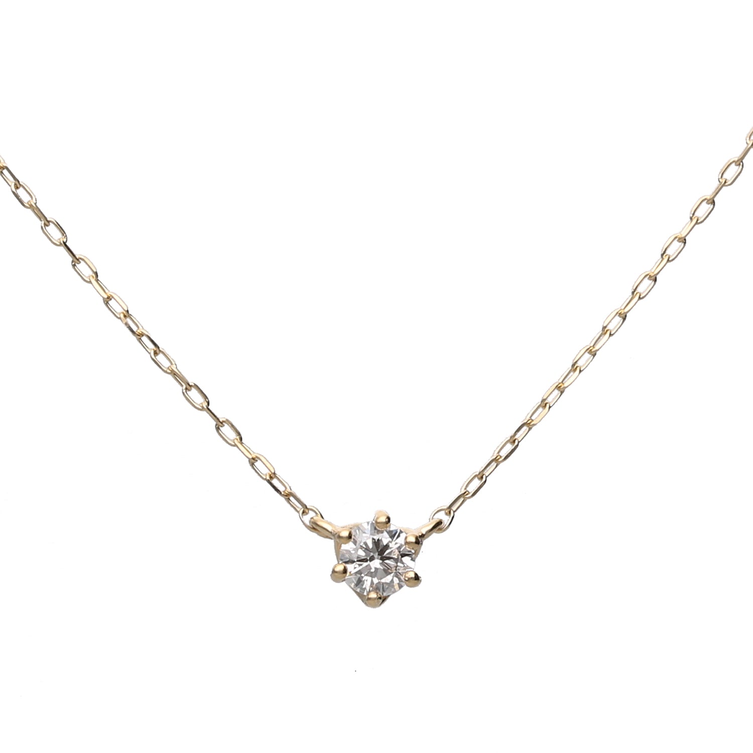 K10 イエローゴールド/ピンクゴールド/ホワイトゴールド ダイヤモンド ネックレス0.1ct