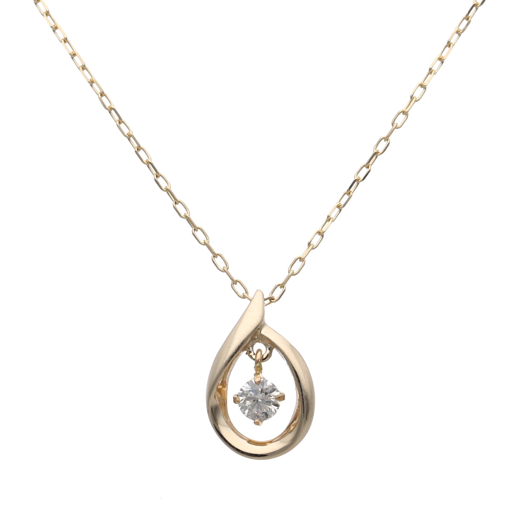 K10 ティアドロップダイヤモンド0.06ct ネックレス