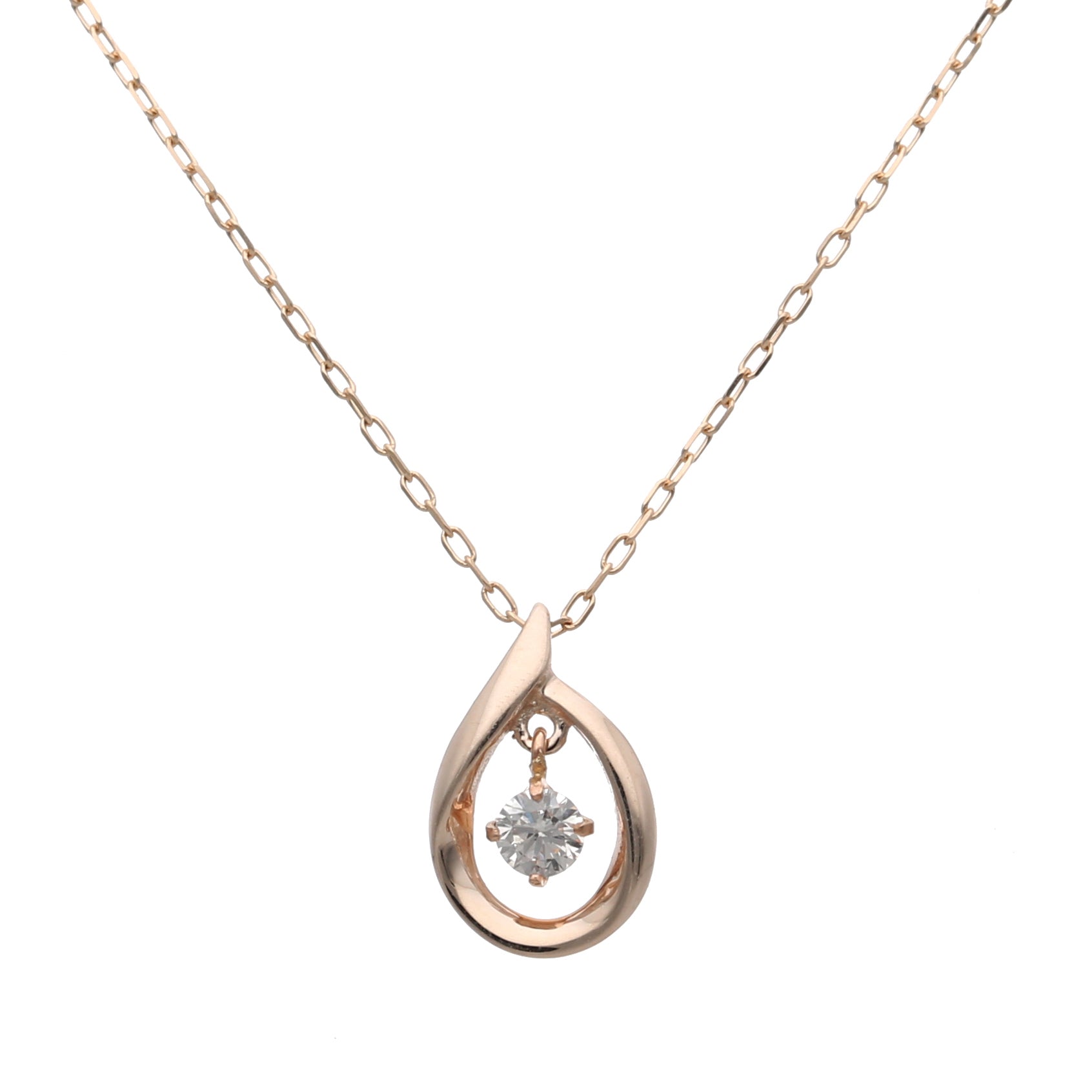 K10 ティアドロップダイヤモンド0.06ct ネックレス
