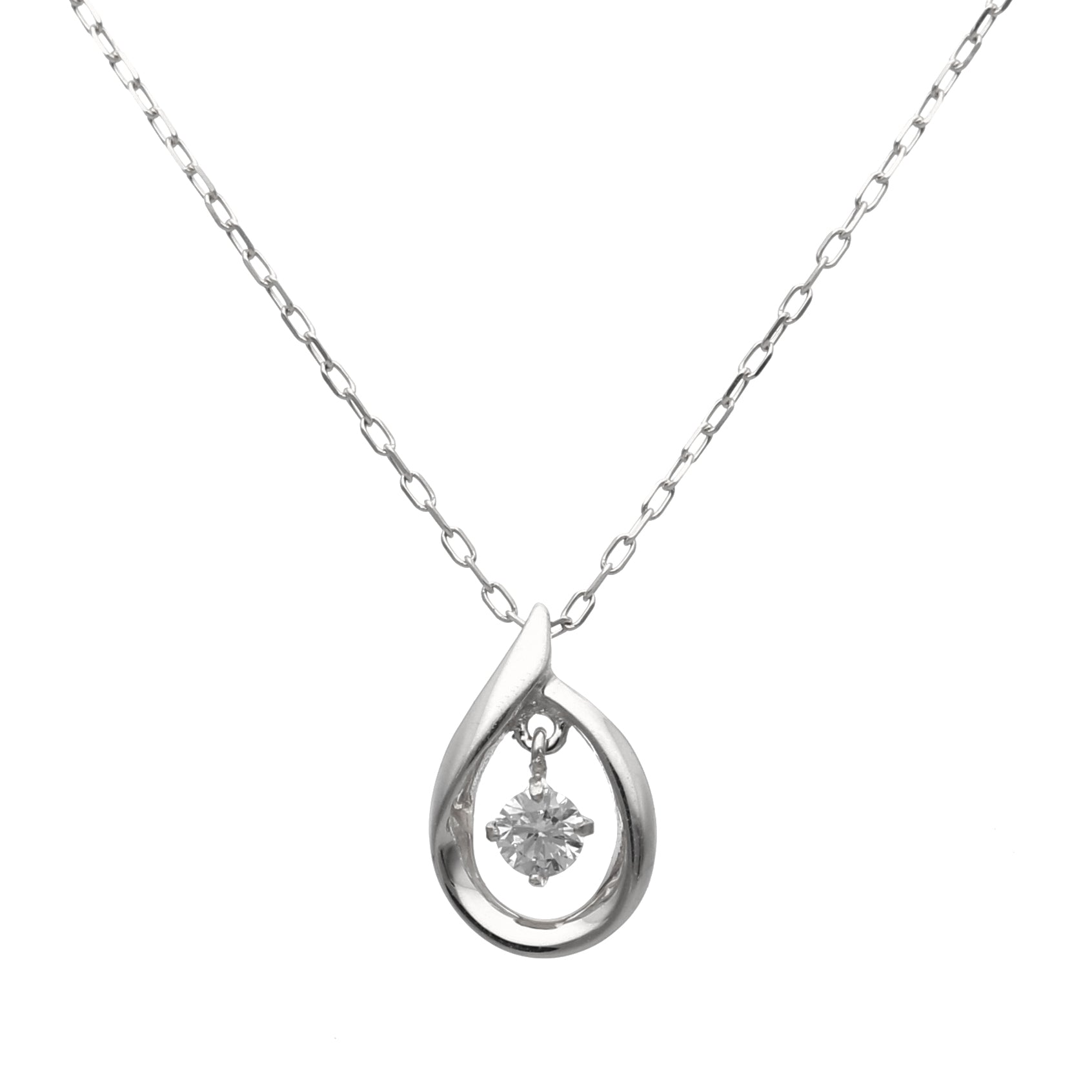 K10 ティアドロップダイヤモンド0.06ct ネックレス
