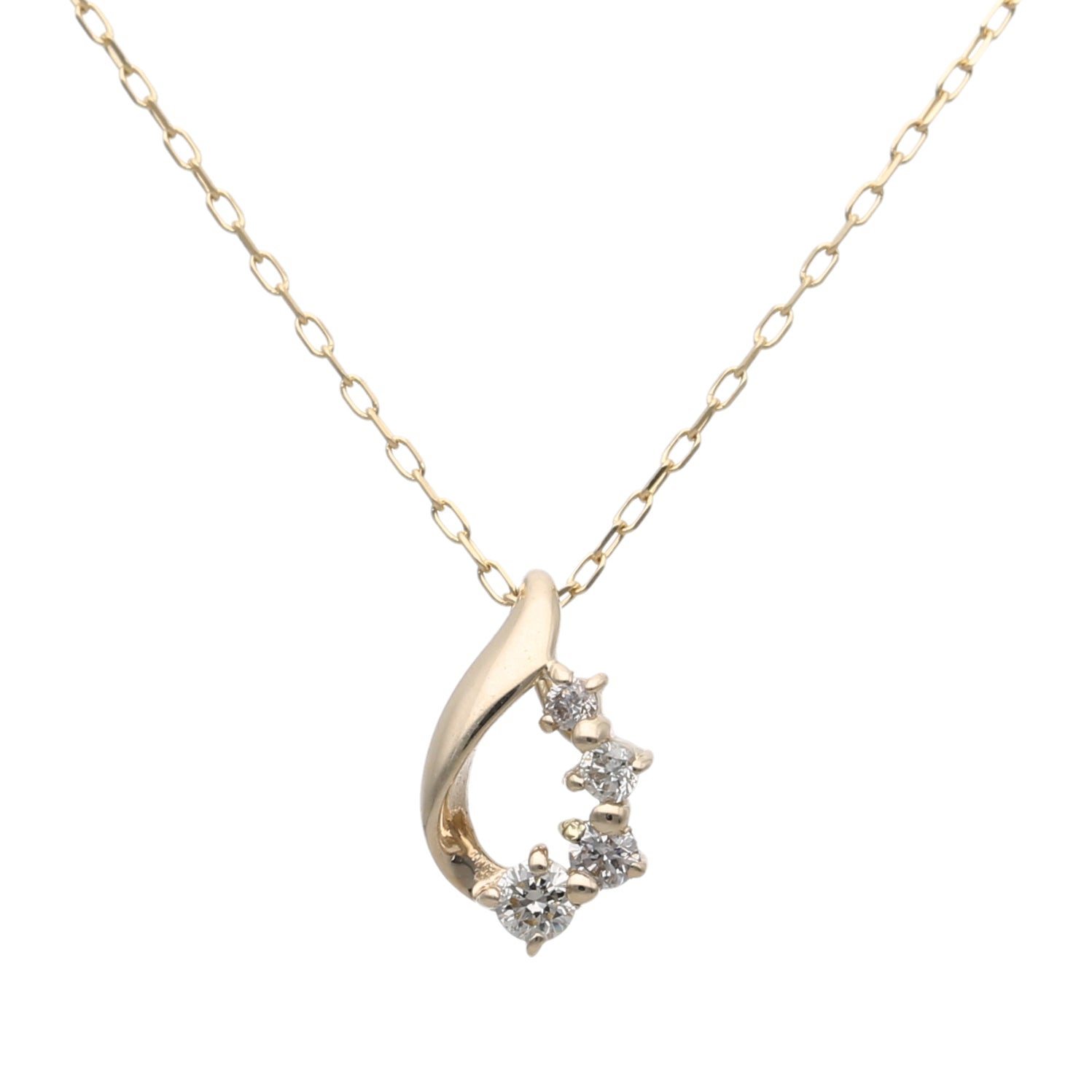 K10 ラインドロップダイヤモンド0.07ct ネックレス