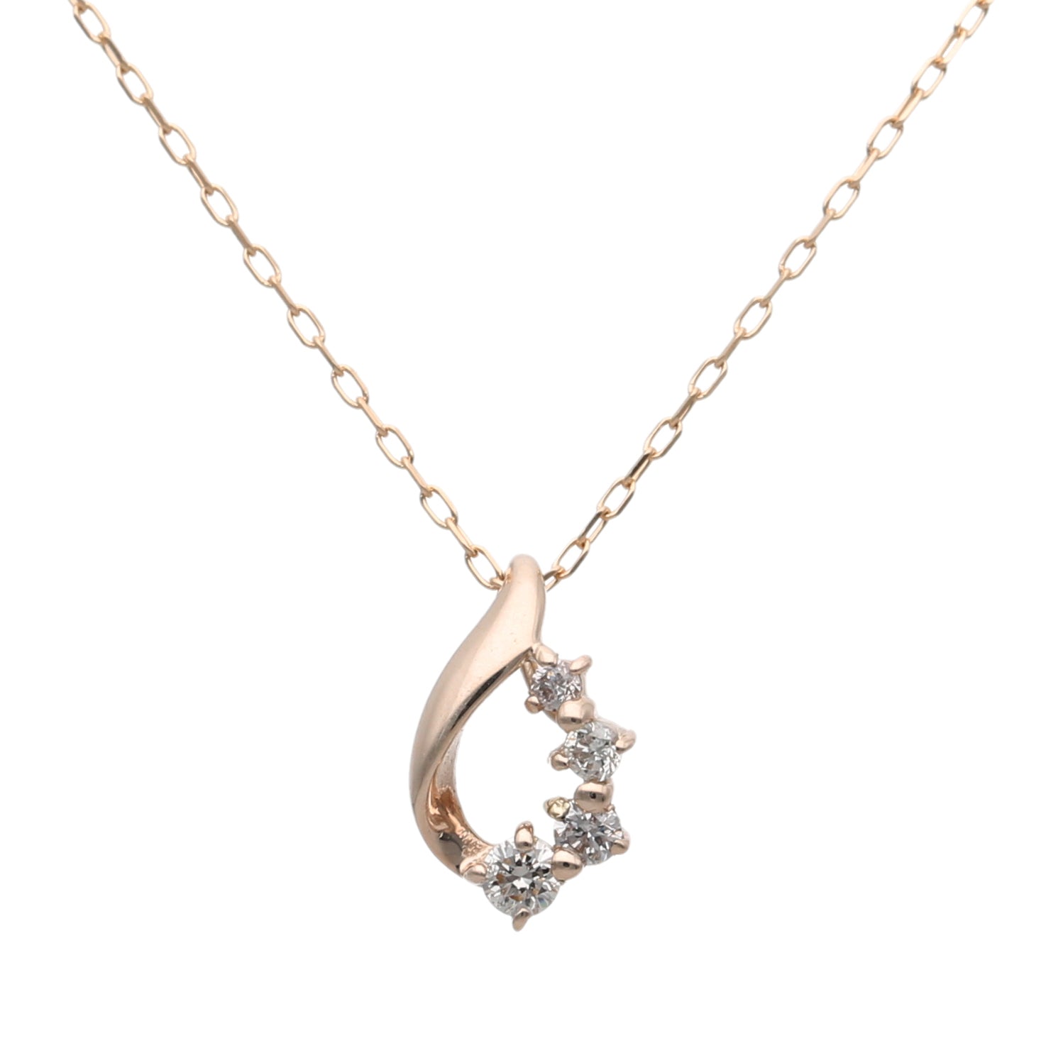 K10 ラインドロップダイヤモンド0.07ct ネックレス