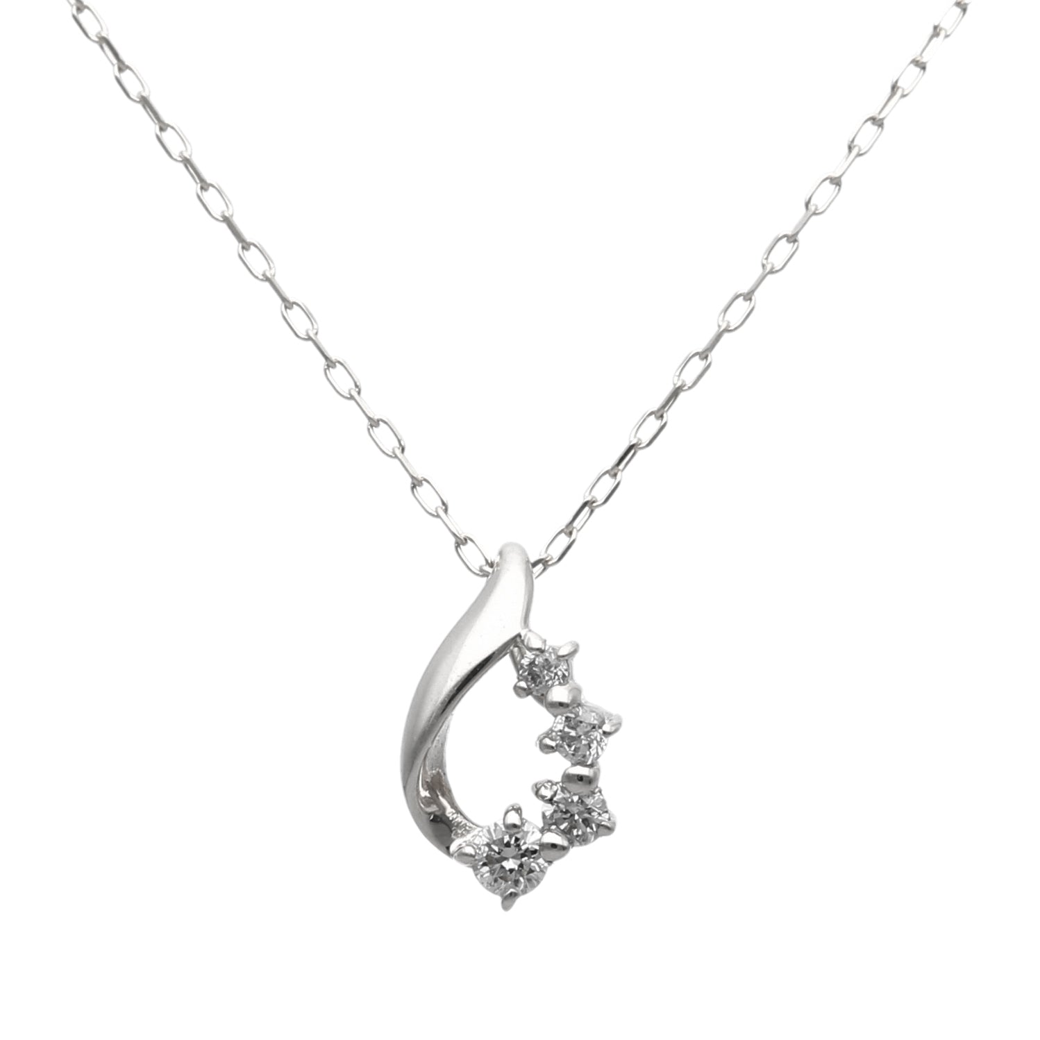 K10 ラインドロップダイヤモンド0.07ct ネックレス