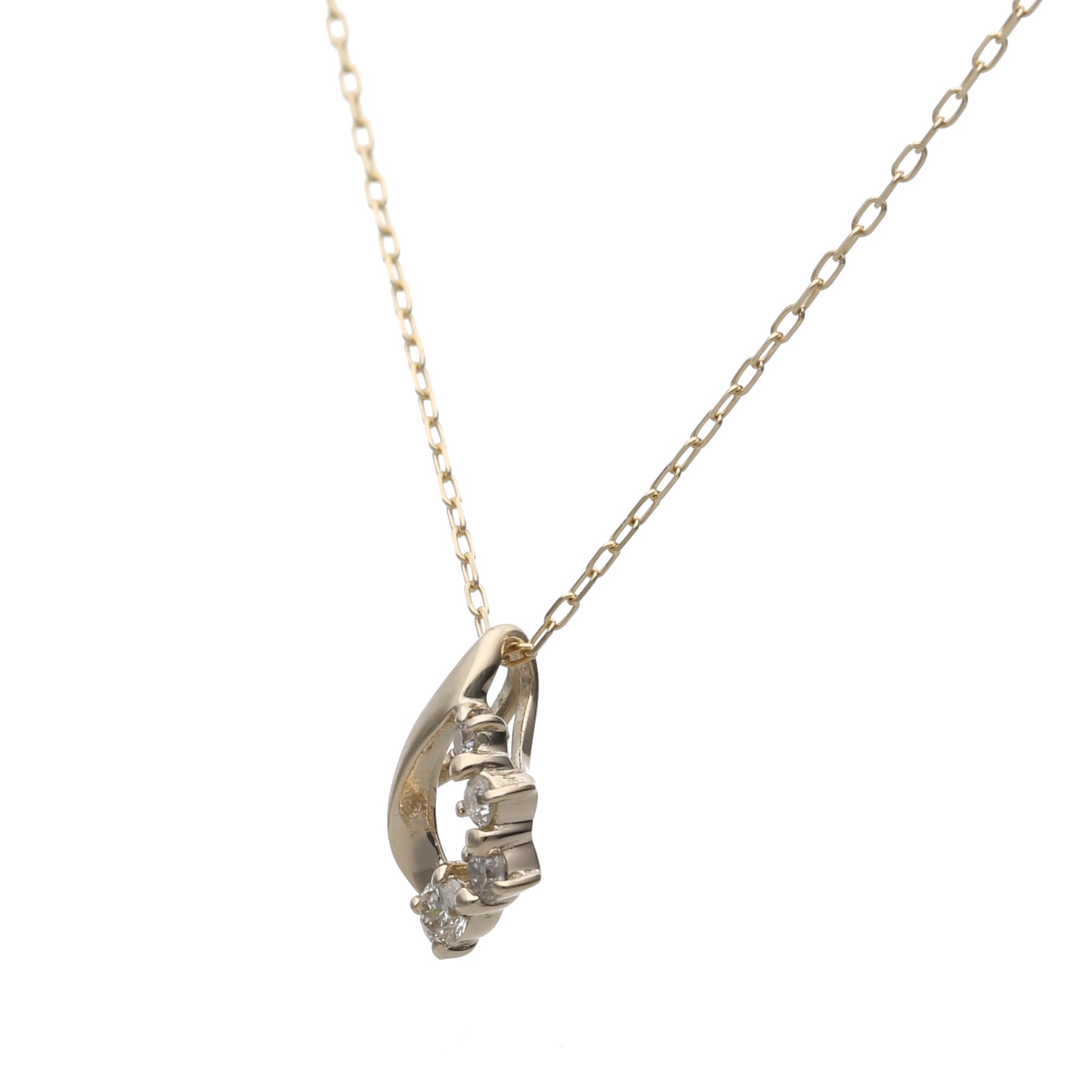 K10 ラインドロップダイヤモンド0.07ct ネックレス