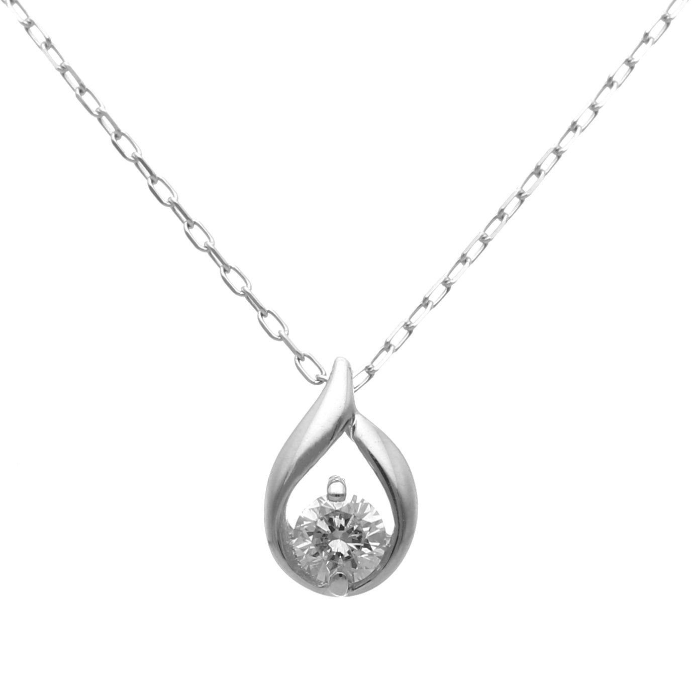 K10 ソリティアドロップ ダイヤモンド0.10ct ネックレス