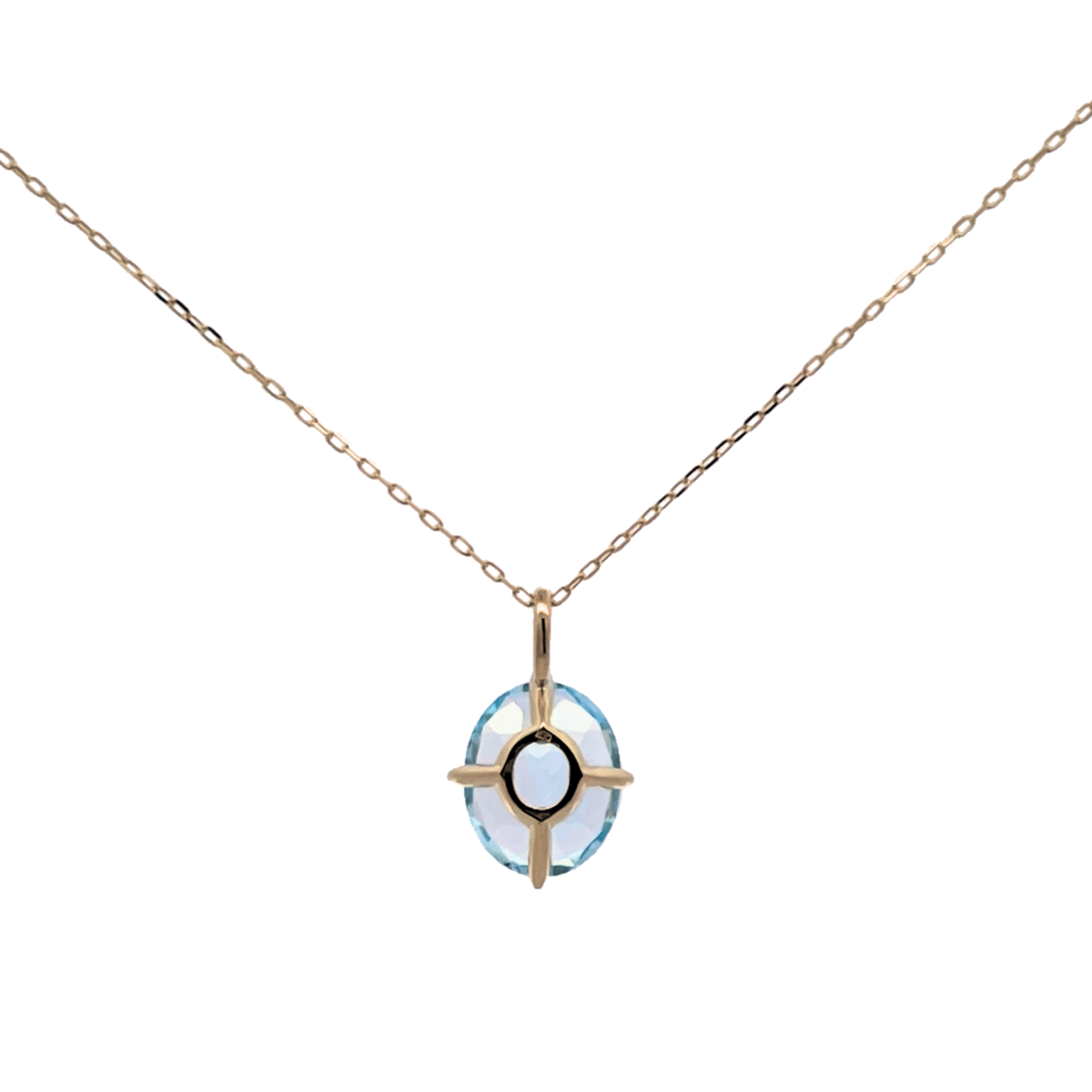 K10イエローゴールド　ブルートパーズ　ネックレス