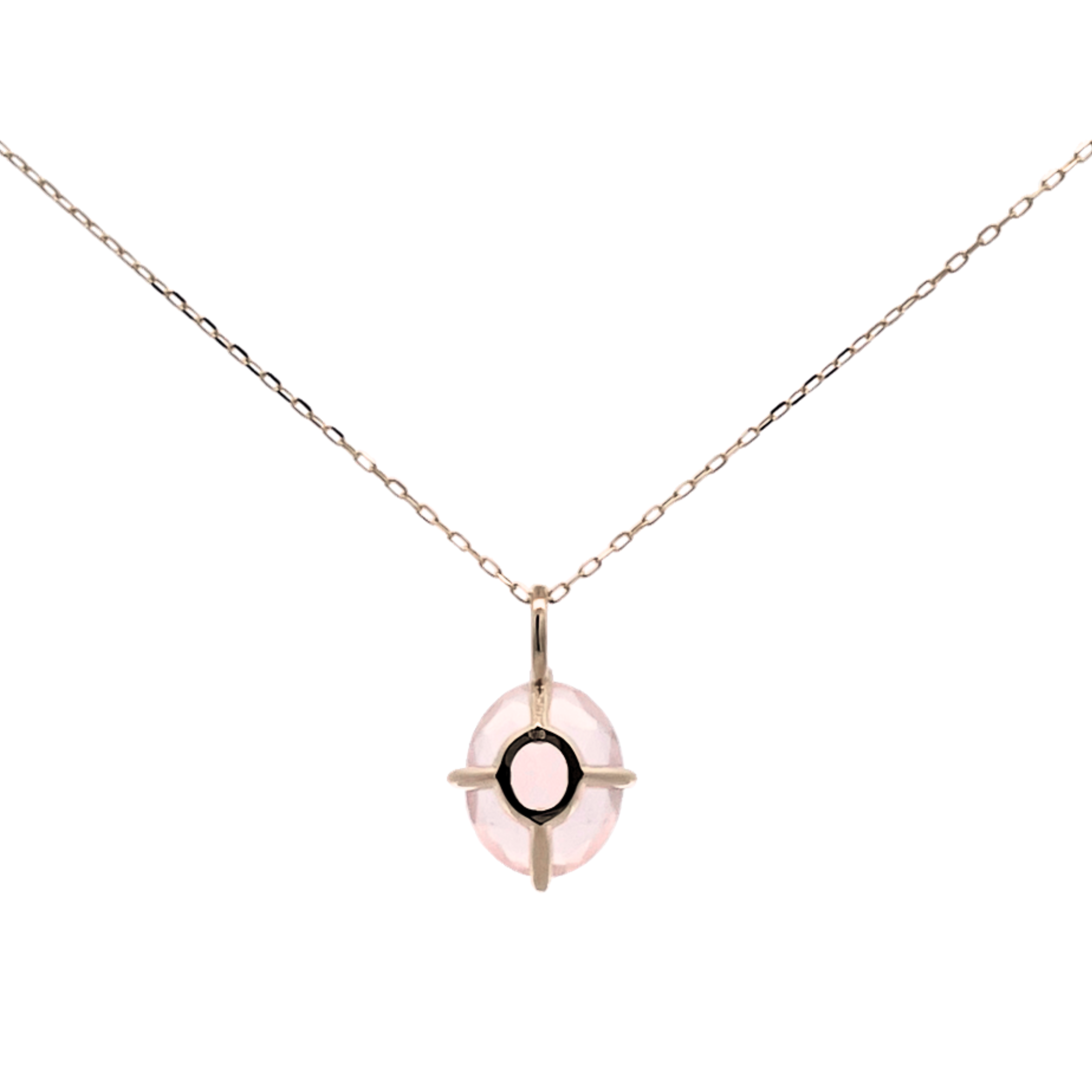 K10イエローゴールド　ローズクォーツ　ネックレス